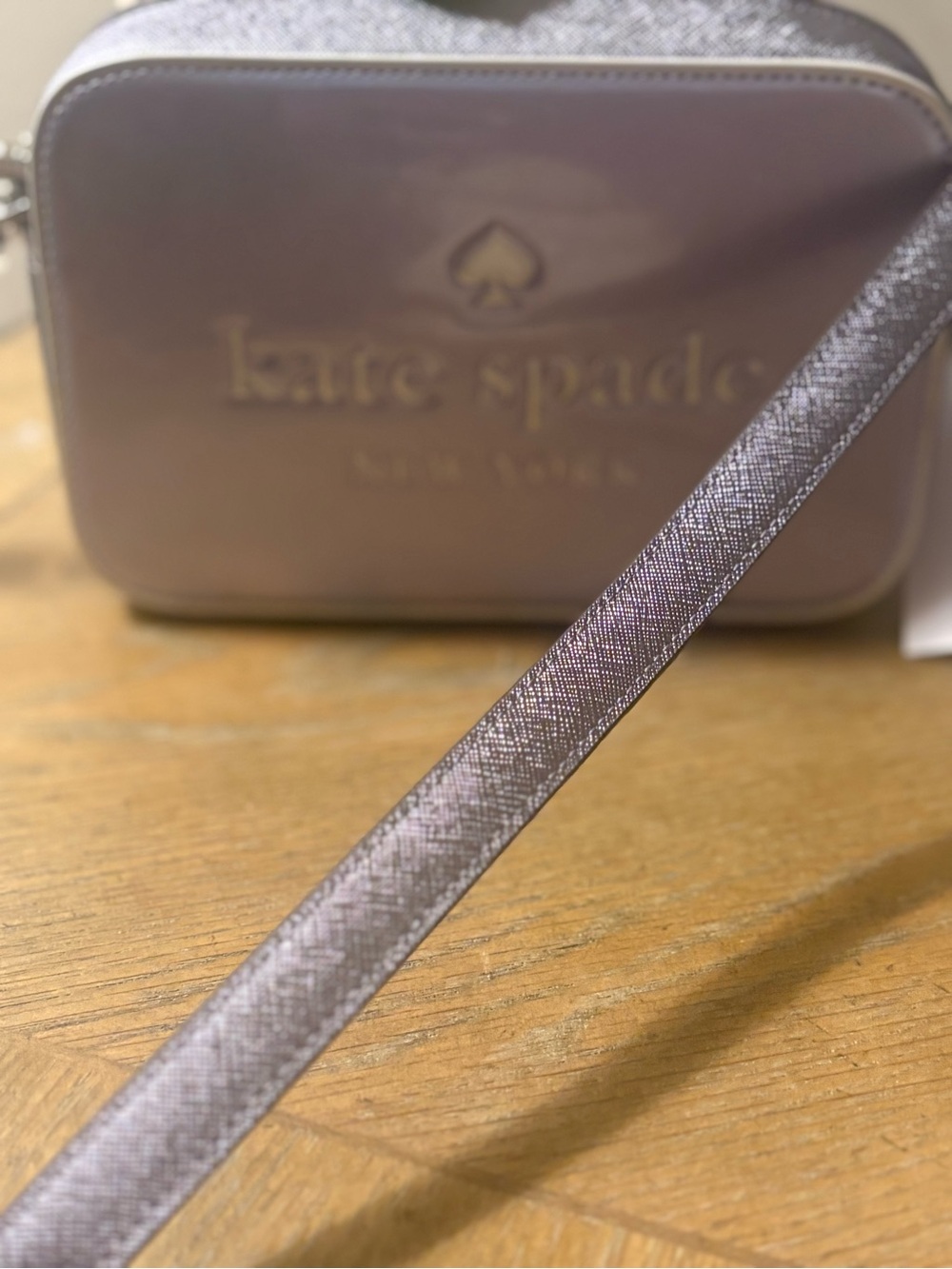 kate spade Lavender Crossbody Camera Bag with Textured Strap